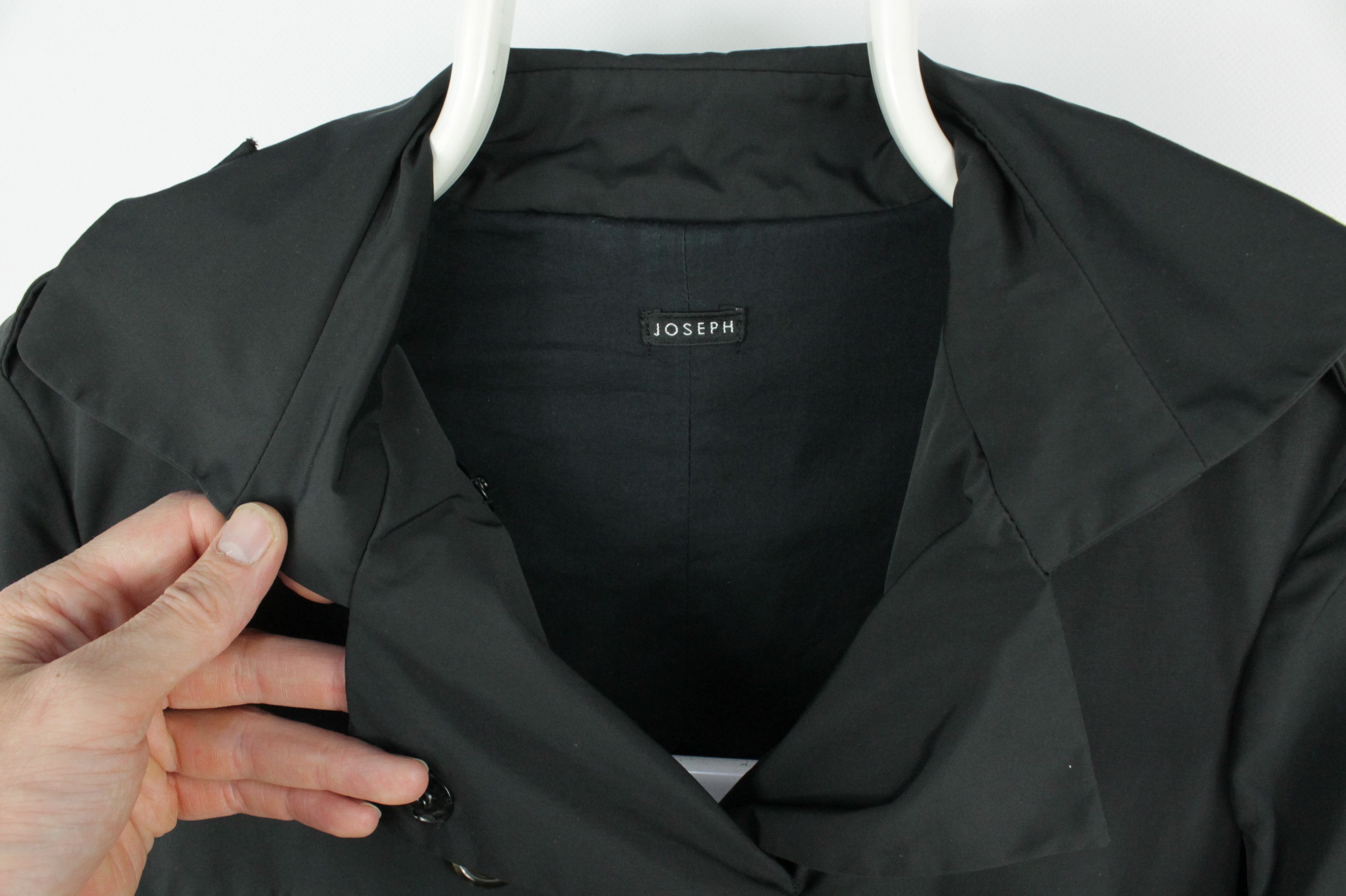 Joseph Joseph Double-Breasted Black Cotton Belted Trench Coat Size M / US 6-8 / IT 42-44 - 4 Thumbnail