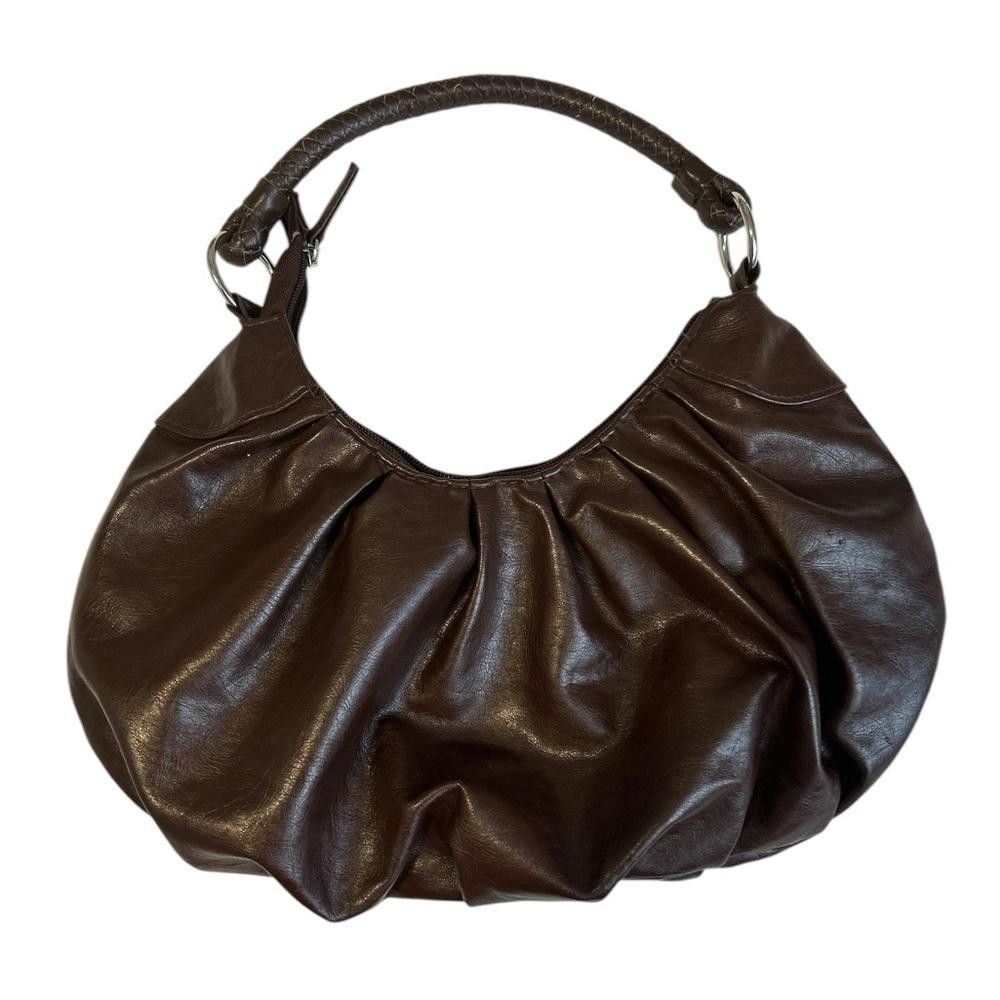 Designer Stylish Brown Leather Handbag - Chic Design Size ONE SIZE - 1 Thumbnail