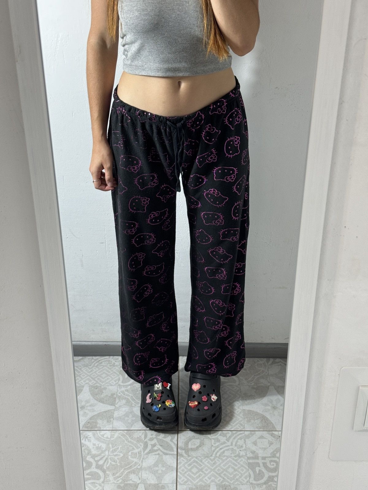 Cartoon Network VINTAGE HELLO KITTY MONOGRAM CUTE PYJAMA PANTS Size 30" / US 8 / IT 44 - 4 Thumbnail