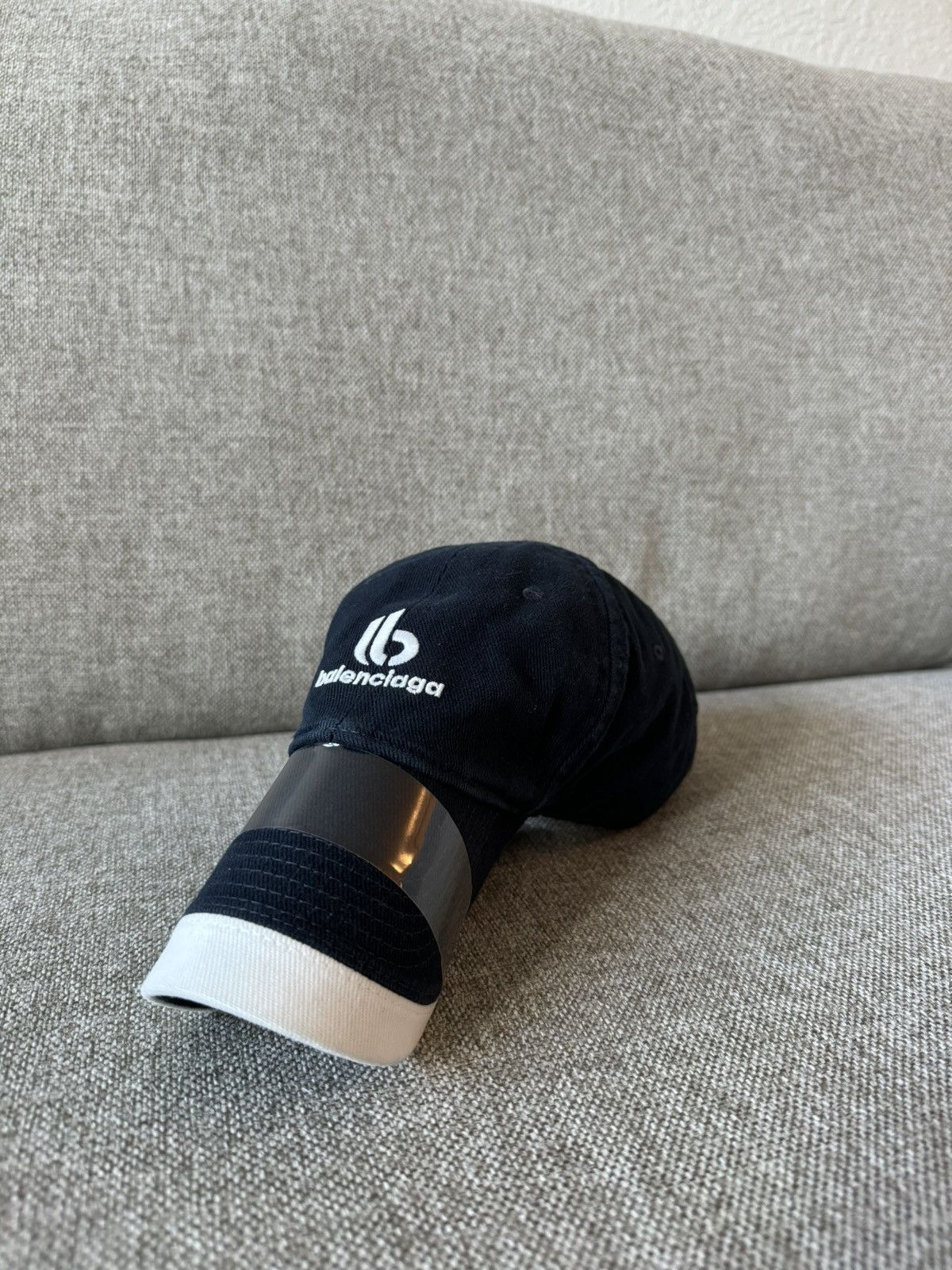image of Balenciaga Double B Cap in Navy, Men's