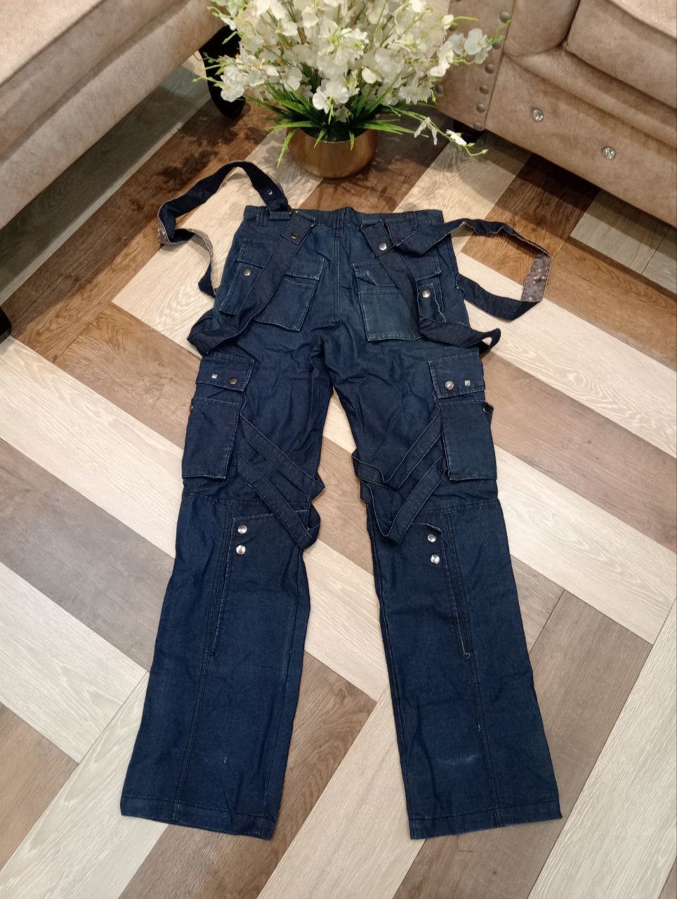 Seditionaries JAPANESE RAIN KING OF THE STREET BONDAGE PANTS - BLUE Size US 29 - 6 Thumbnail