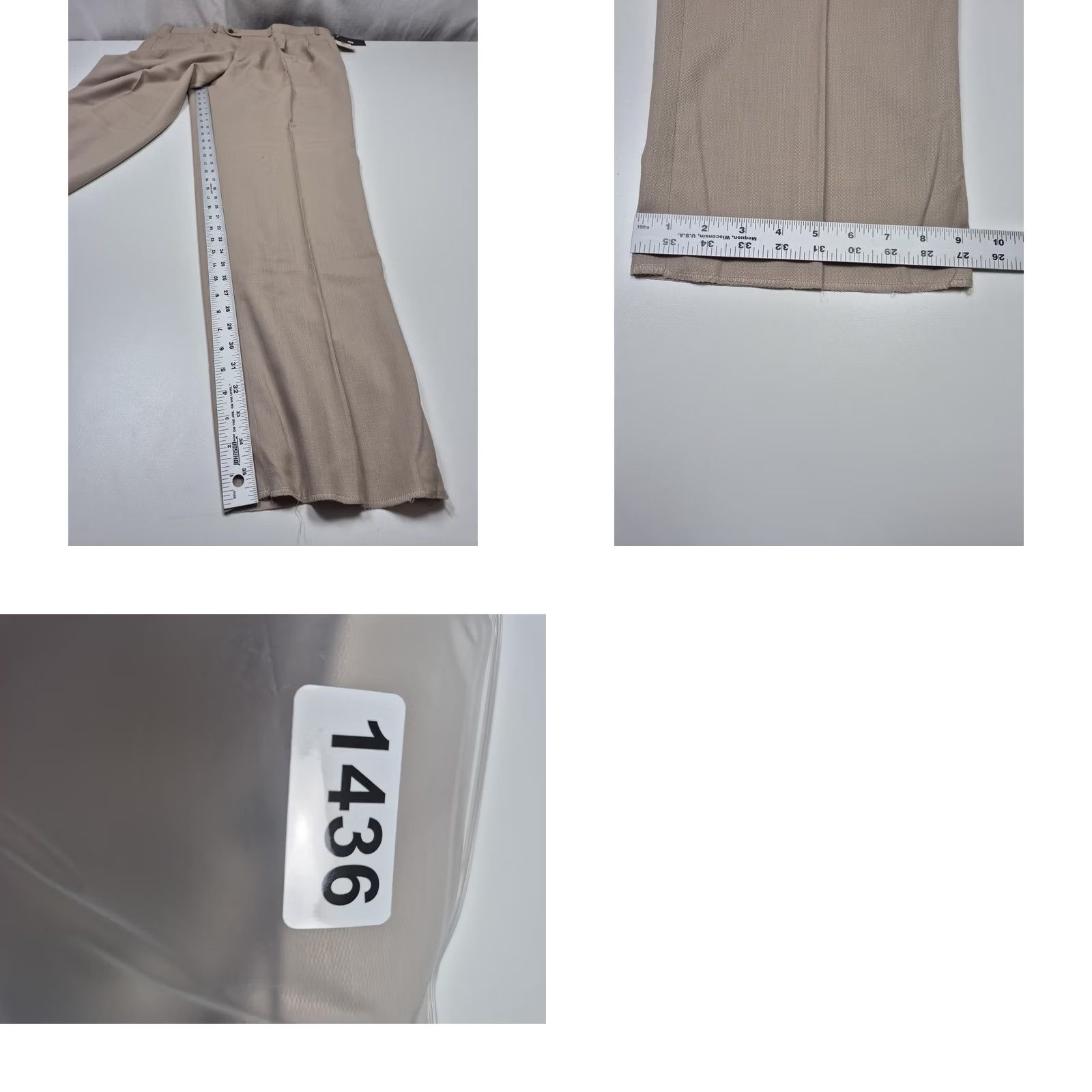 Vintage VTG Carlo Mandrone Dress Pants Mens 42x36 Beige Wool Pleated Super 100s NWT FLAW Size US 42 / EU 58 - 9 Thumbnail
