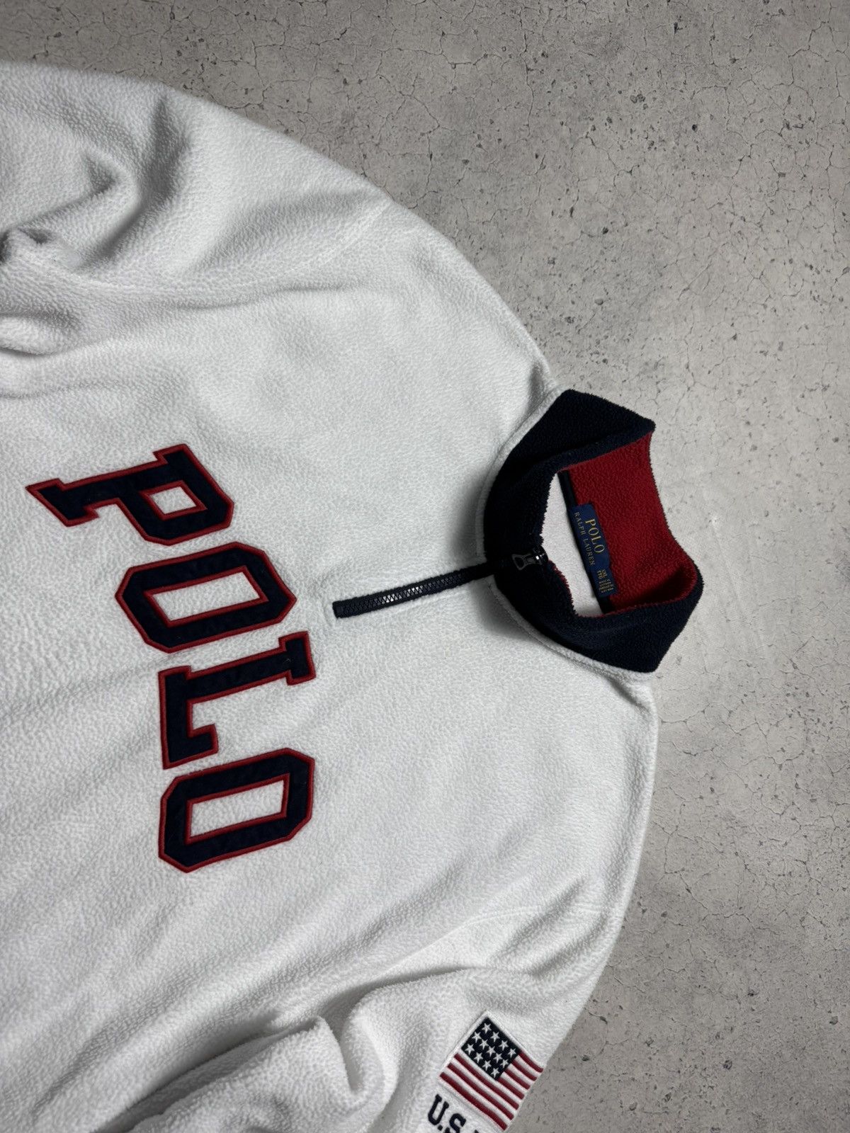 Polo Ralph Lauren Polo Ralph Lauren Fleece Sweatshirt 1/4 Zip White Big Logo Size US XXL / EU 58 / 5 - 5 Thumbnail