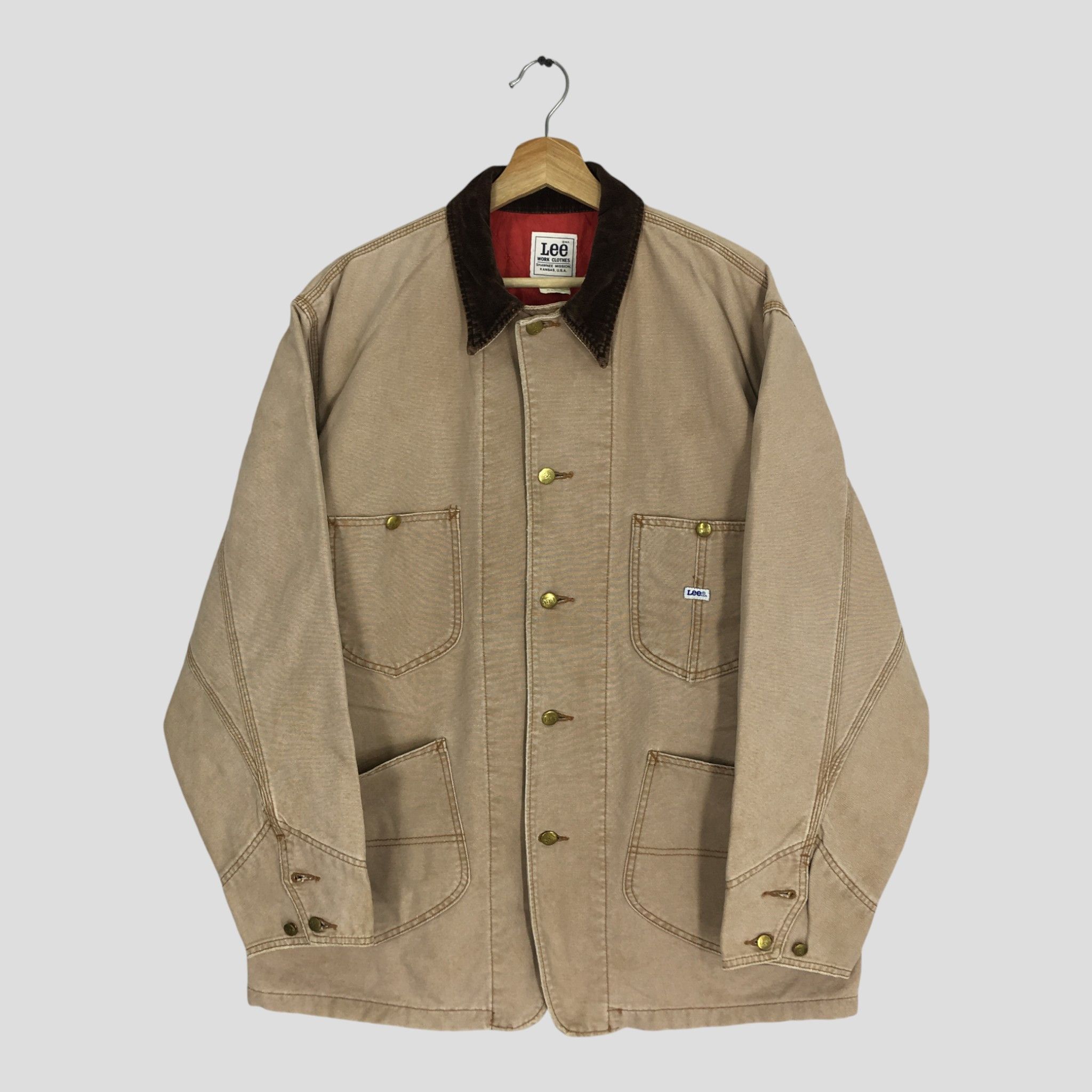 Lee Vintage 90's Lee Hunting Brown Duck Chore Jacket Size US XL / EU 56 / 4 - 2 Thumbnail