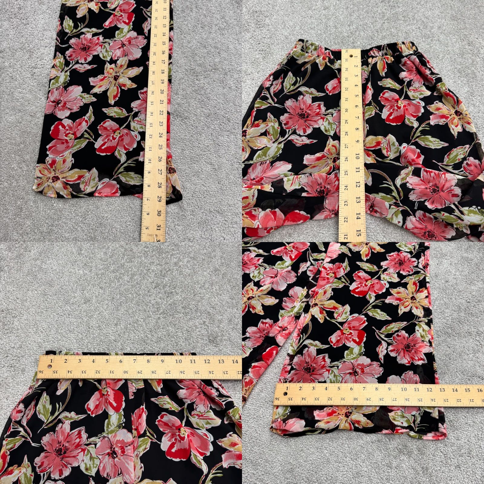 Lulus Lulus Pants Palazzo Wide-Leg Pull On Floral Black XS Womens Bohemian Beach Spring Summer Fall Size 26" / US 2 / IT 38 - 8 Thumbnail