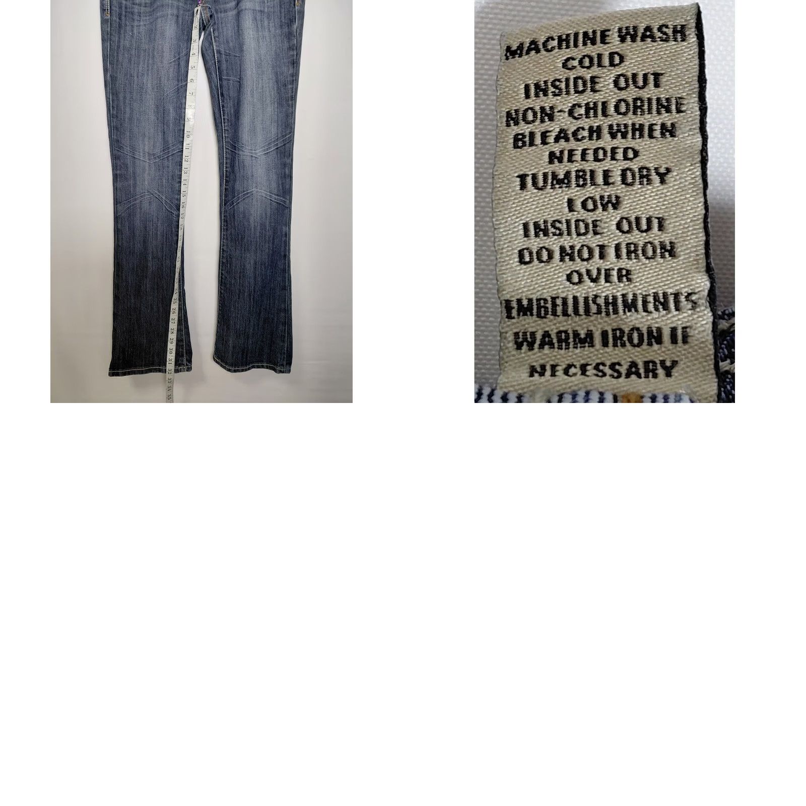 Vintage Refuge Uge Knockout Skinny Boot Jeans Blue Solid Denim Women Size 6 Size 28" / US 6 / IT 42 - 9 Thumbnail