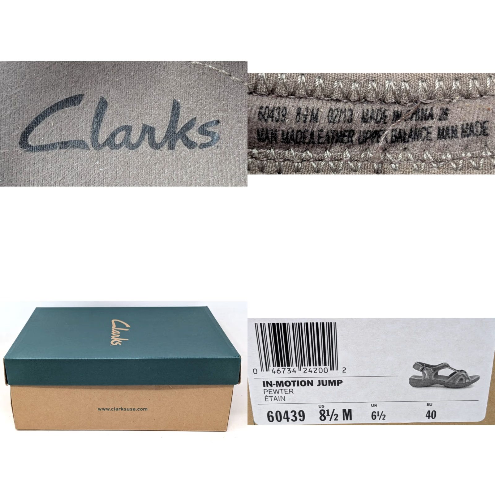 Clarks Clarks In Motion Jump Pewter Gray Slingback Walking Sandals Womens 8 1/2 M Sandal Adult Womens Pewter Gray 60439 Size US 9 / IT 39 - 8 Thumbnail