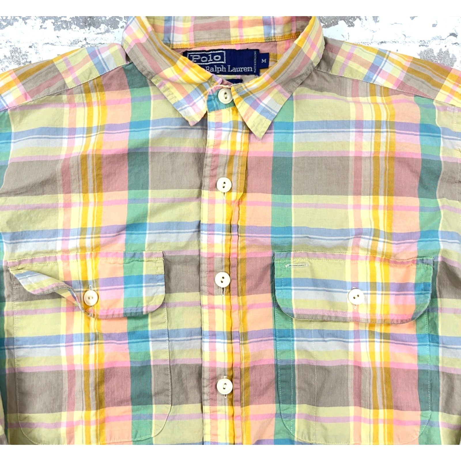 Polo Ralph Lauren VINTAGE Polo Ralph Lauren Button-Up Shirt Men Medium Yellow Tartan 90s Casual Size US M / EU 48-50 / 2 - 2 Thumbnail