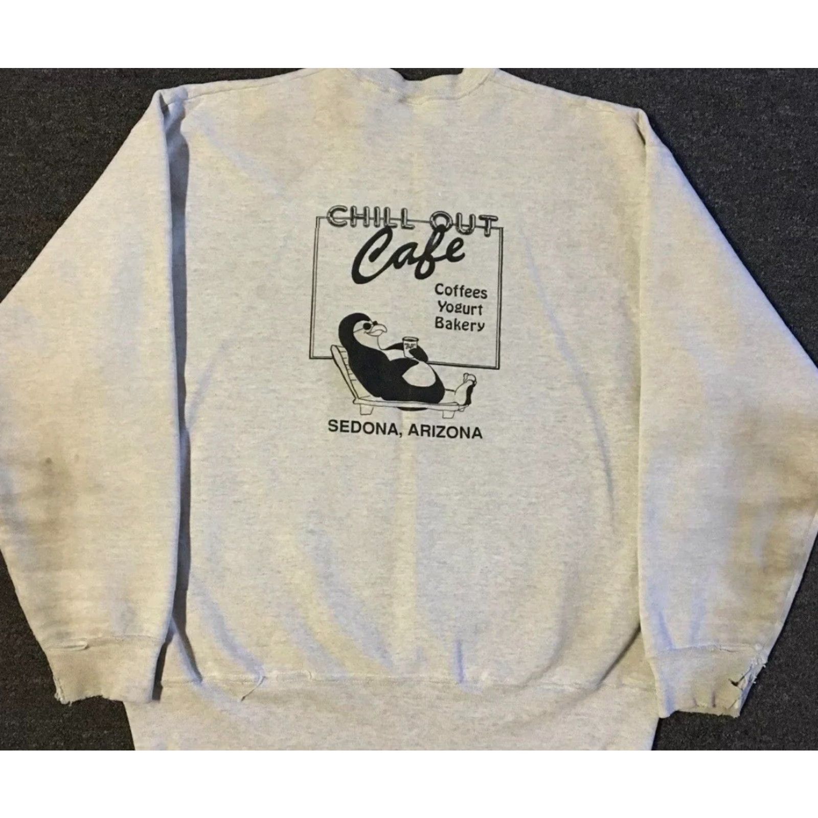 Vintage VINTAGE 90s Chill Out Cafe Sedona Arizona Faded Distressed Sweatshirt M Animal Gray Hoodie Mens Size M Size US M / EU 48-50 / 2 - 2 Thumbnail