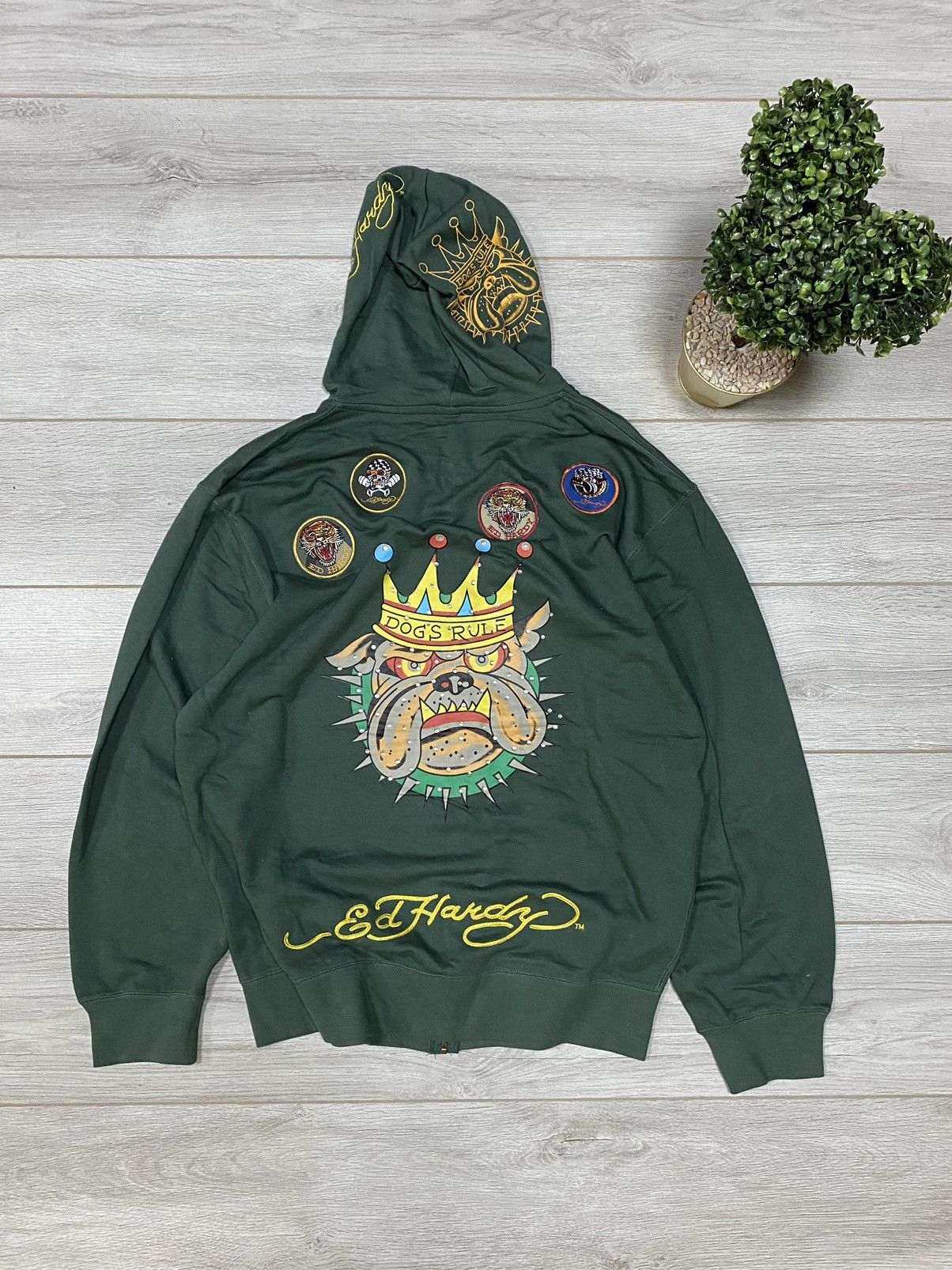 Ed Hardy Ed Hardy 🐶 vintage dogs rule big logo hoodie Size US XXL / EU 58 / 5 - 1 Thumbnail
