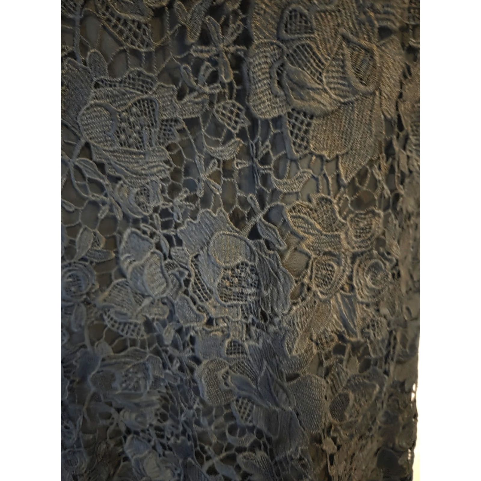 Vintage NWT Tahari Elle Black Lace A-Line Samira Dress Size 14 Womens V-Neck Knee Length Short Sleeve Party Cocktail Size XL / US 12-14 / IT 48-50 - 4 Thumbnail
