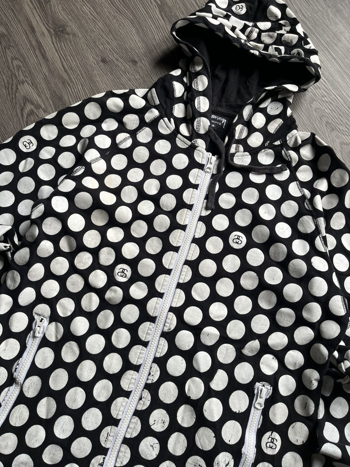 Stussy Vtg Y2k Stüssy Polkadot zip-up hoodie Size US M / EU 48-50 / 2 - 7 Thumbnail