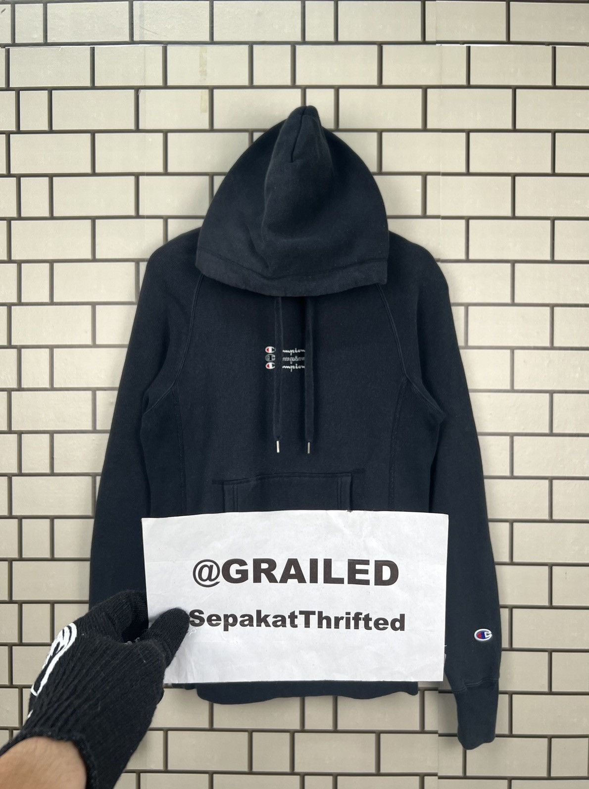 Champion × Vintage Champion Reverse Weave Small Spell Out Centre Hooded Jacket Size US S / EU 44-46 / 1 - 17 Thumbnail