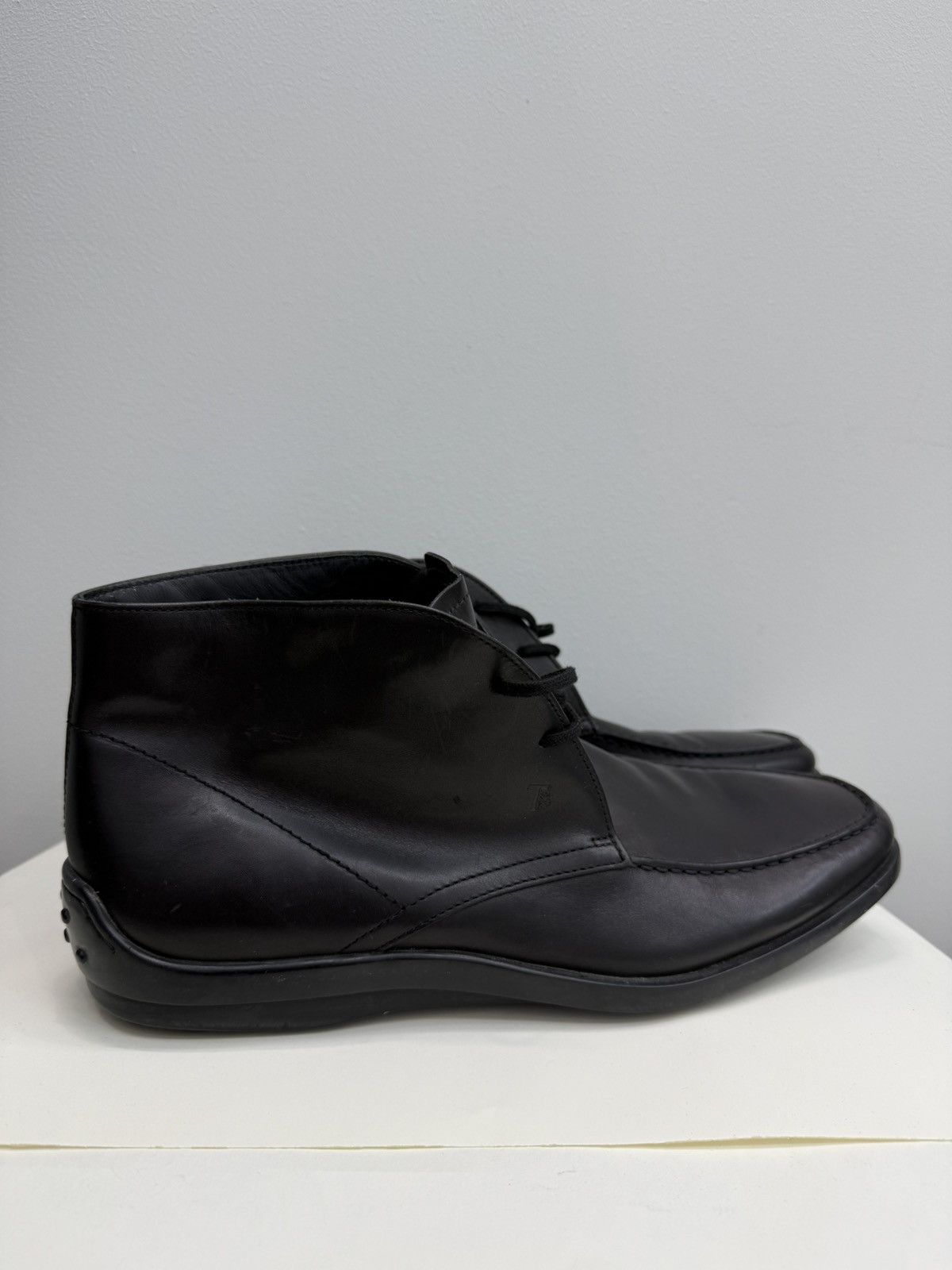 Tod’s Leather Lace Up Black Ankle Boots