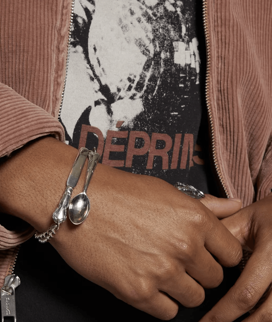 Enfants Riches Deprimes Enfants Riches Deprimes Spoon And Knife Bracelet Silver Size ONE SIZE - 2 Thumbnail