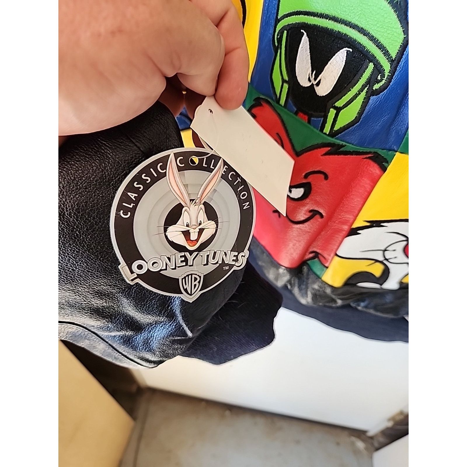 Warner Bros 1998 Biker Looney Tunes Leather Embroidered Jacket L Size US L / EU 52-54 / 3 - 5 Thumbnail
