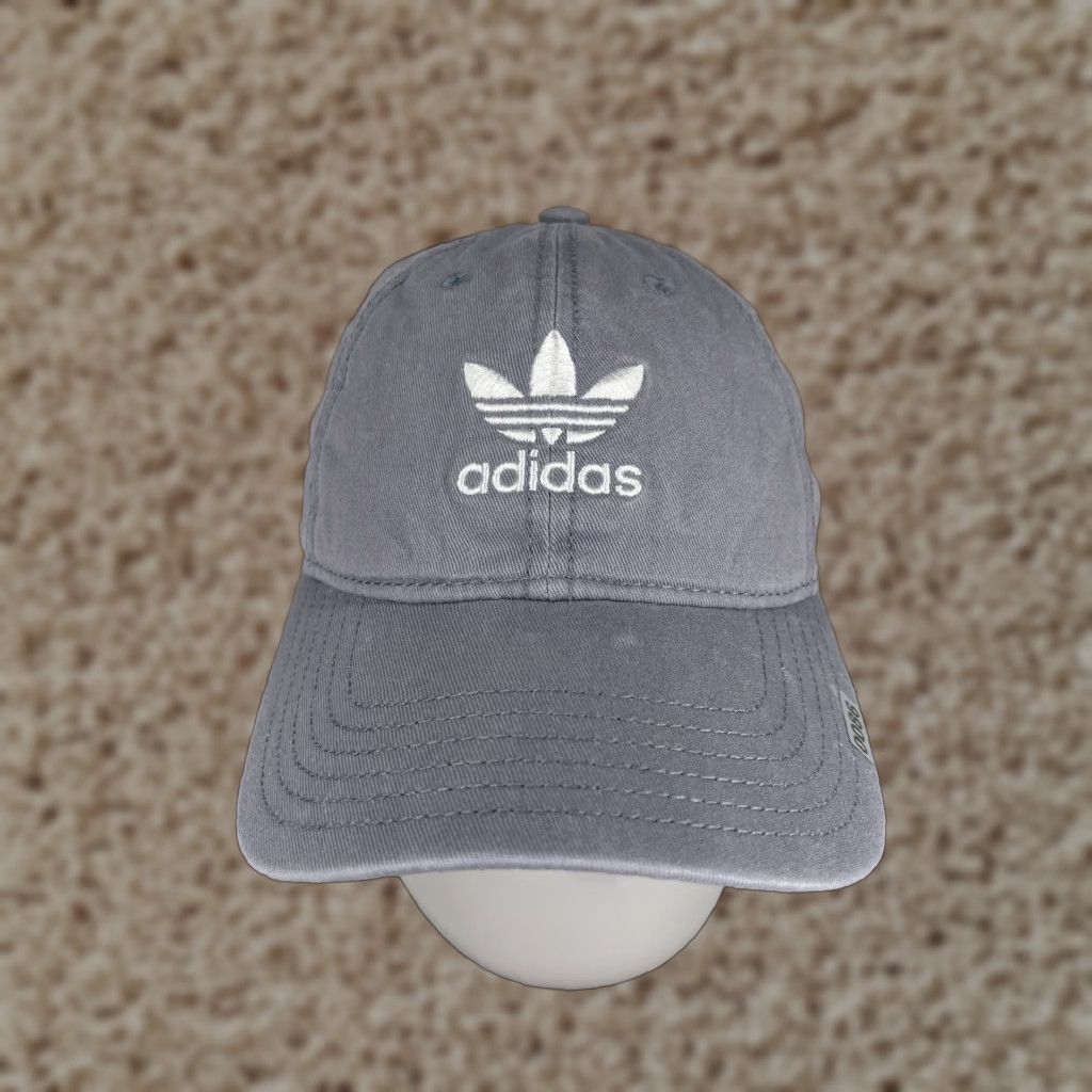 Adidas Adidas Hat Cap Strap Back Womens One Size Gray Embroidered Cotton Golf Golfer Baseball Cap Shirt Outdoor Sports Adjustable Lightweight Vintage: No Size ONE SIZE - 1 Thumbnail