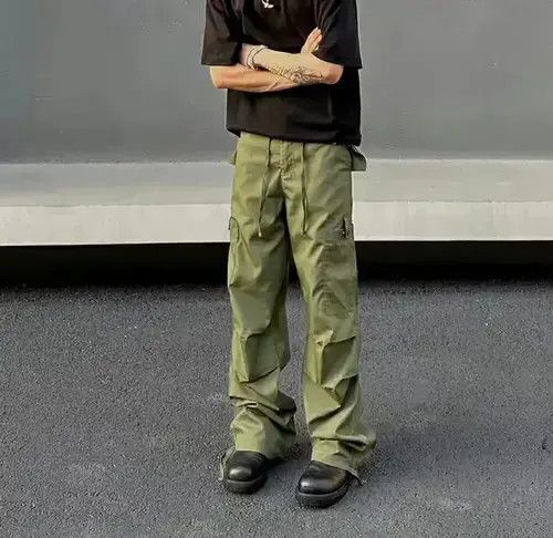 Designer military flared baggy cargo pants Size US 32 / EU 48 - 4 Thumbnail