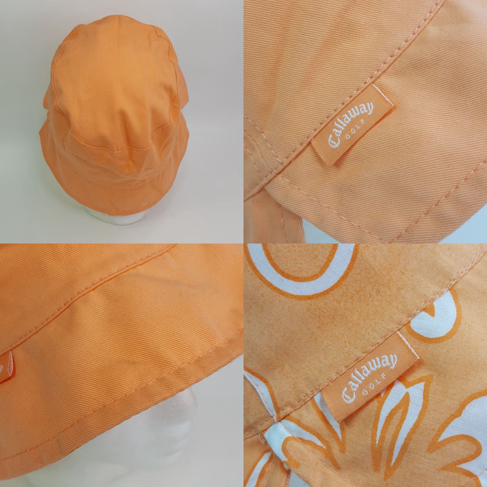 Callaway Callaway Golf Reversible Orange Women's One Size Outdoor Bucket Hat Hat Packable Twill Cotton 100% Casual Sports Outdoor 90s Womens Size ONE SIZE - 8 Thumbnail