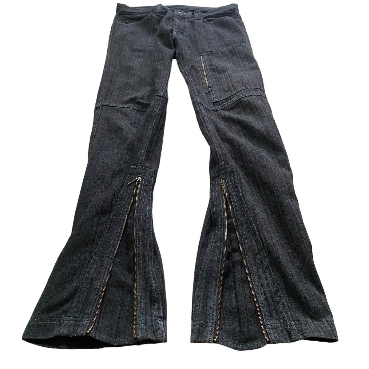Japanese Brand NCFM Denim Cargo Zipper Flare Pant Size US 30 / EU 46 - 1 Thumbnail