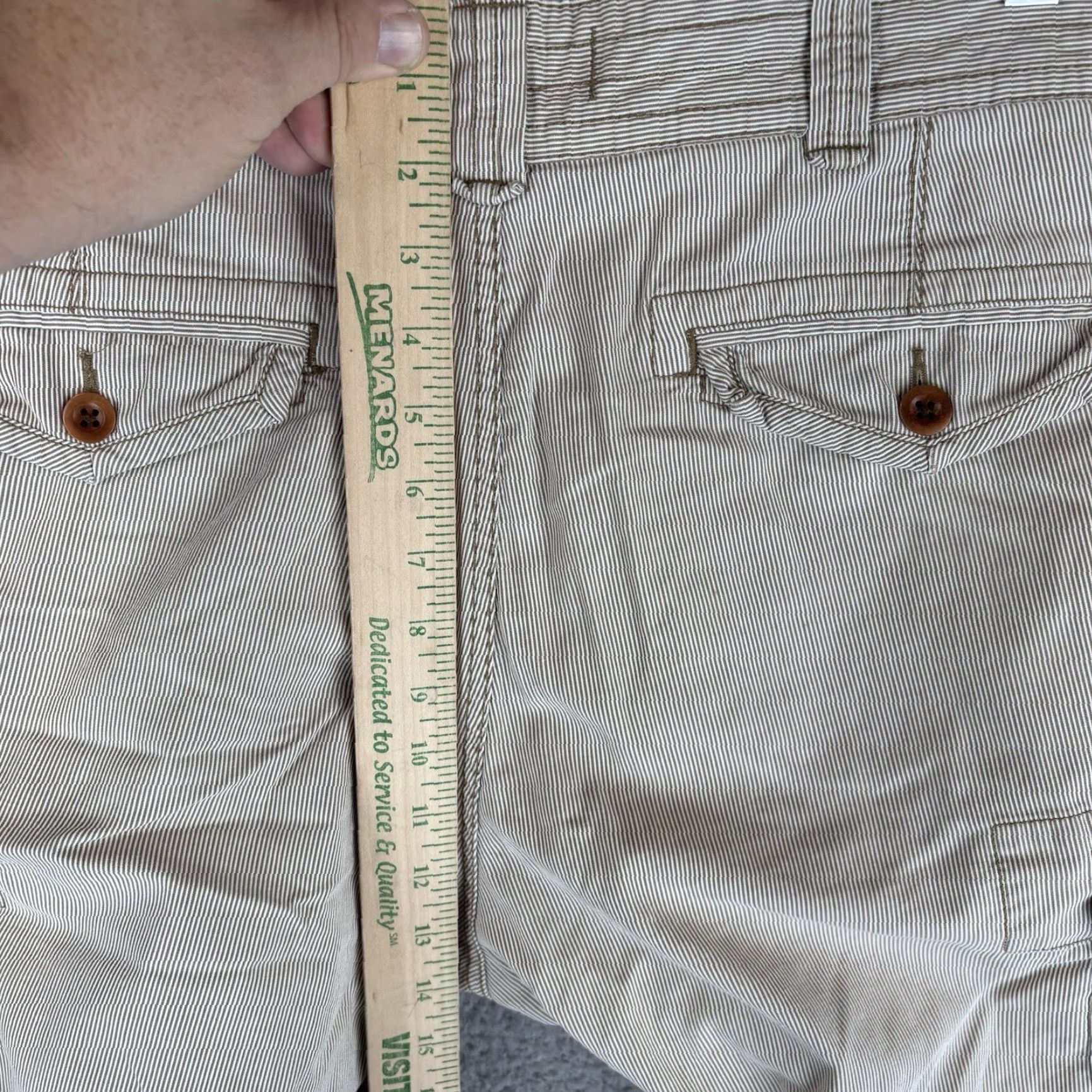 Polo Ralph Lauren Polo Ralph Lauren Shorts Mens 35 Brown Pinstripe Cargo Baggy Cotton Y2K Casual Size US S / EU 44-46 / 1 - 4 Thumbnail