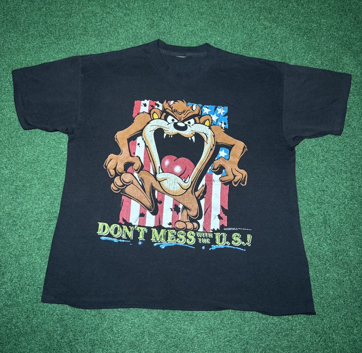 Vintage Vtg 90s Taz Looney Tunes Don’t Mess With The U.S T Shirt Size US L / EU 52-54 / 3 - 1 Thumbnail