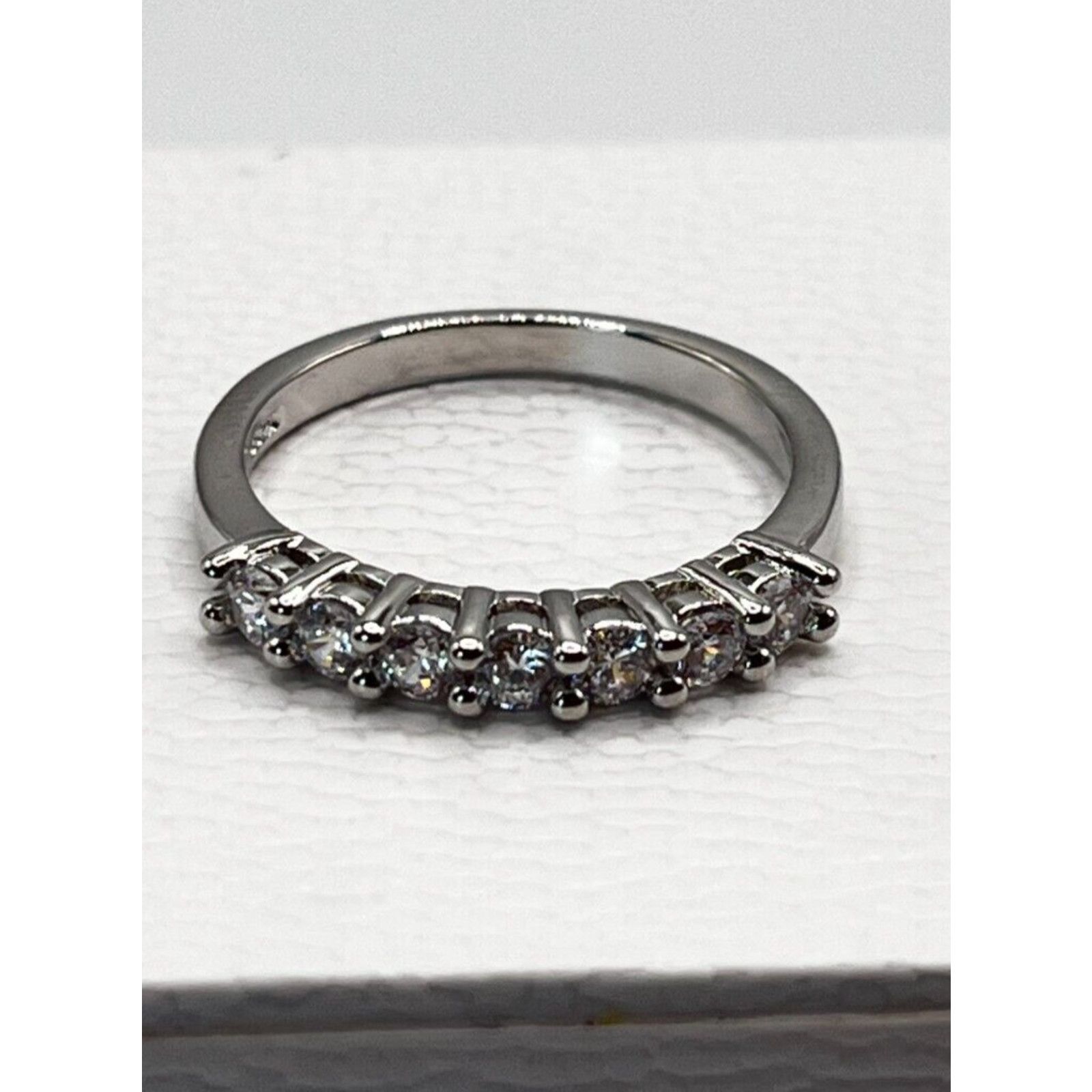 The Unbranded Brand Sterling Quartz and Cubic Zirconia Sparkle CZ Half Dome Ring Size ONE SIZE - 1 Thumbnail