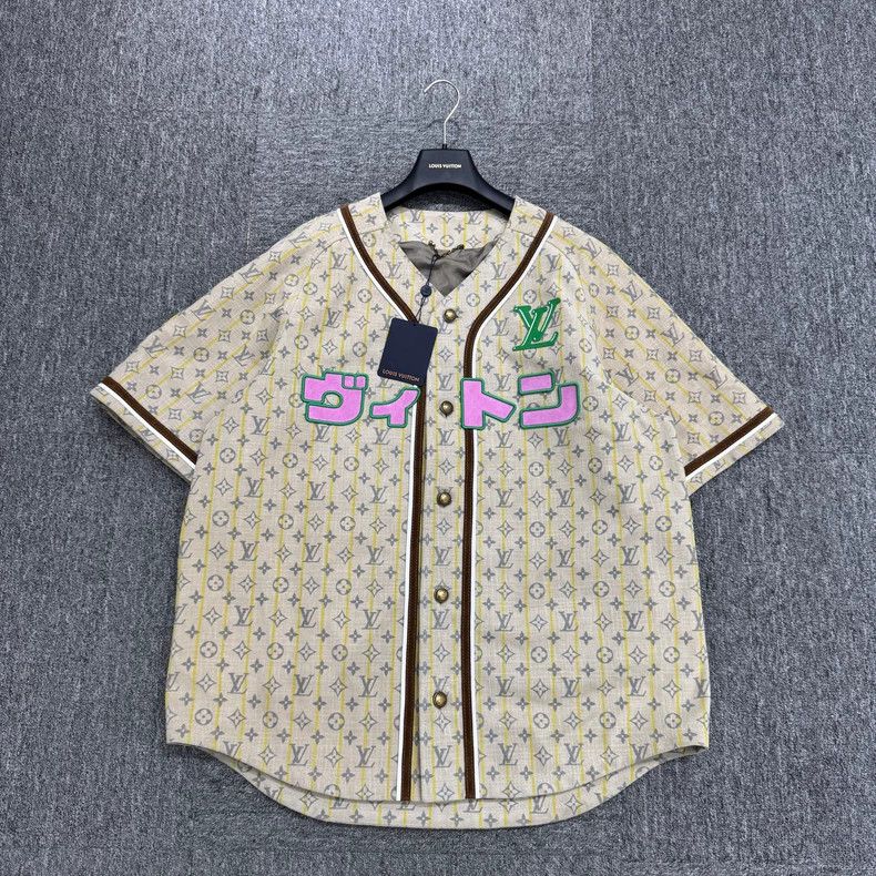 Louis Vuitton Nigo Embroidered Baseball Jersey-yf