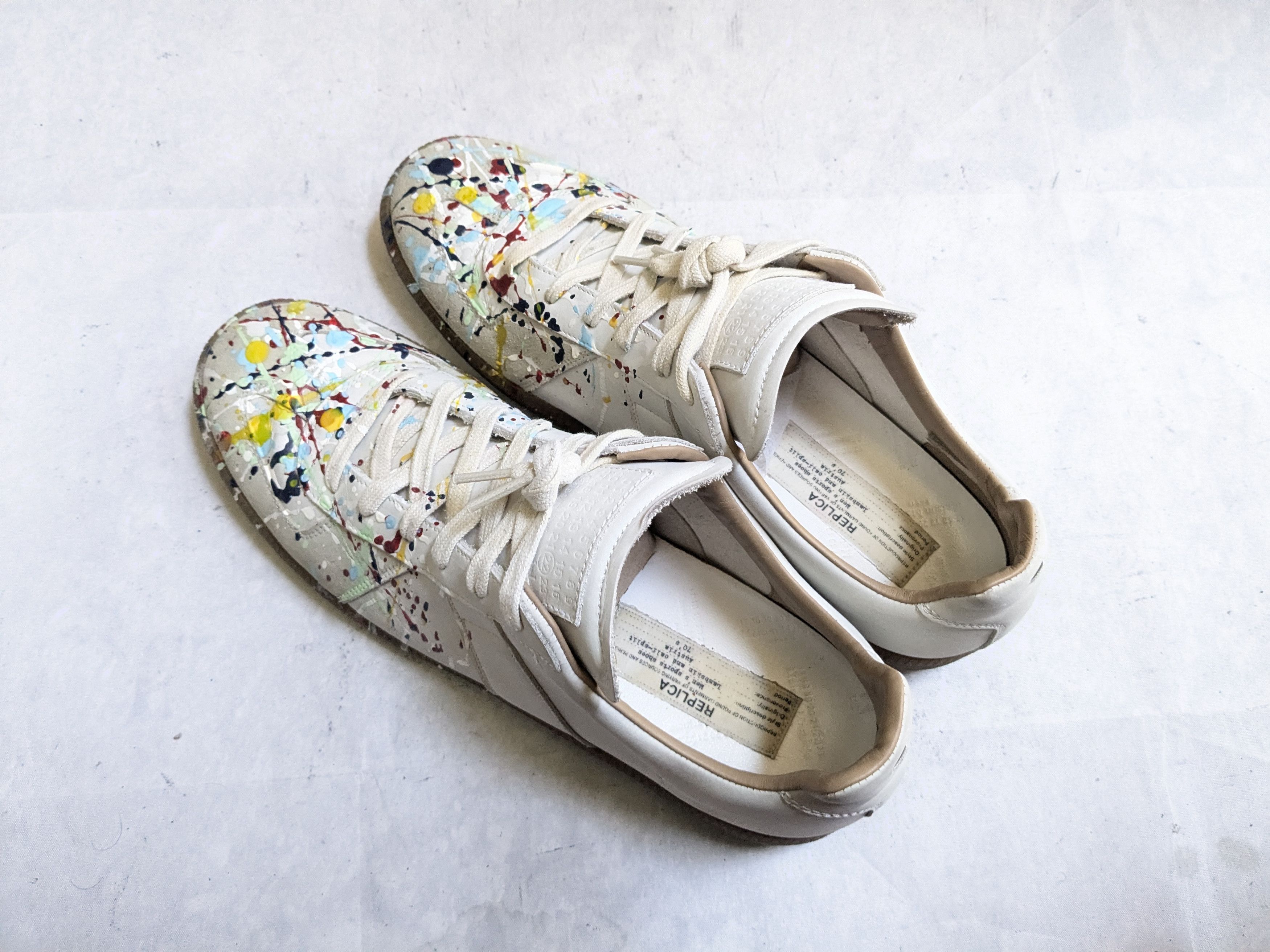 Maison Margiela Maison Margiela Replica GAT Paint Splatter 12 45 Low Top Gum Size US 12 / EU 45 - 17 Thumbnail