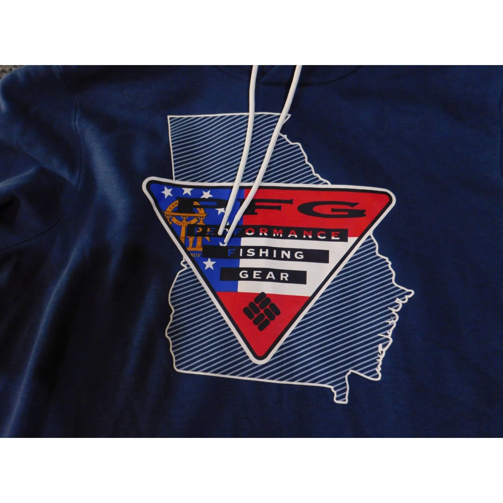 Vintage Columbia Hoodie Mens Medium Blue PFG Georgia Graphic NWT Size US M / EU 48-50 / 2 - 4 Thumbnail