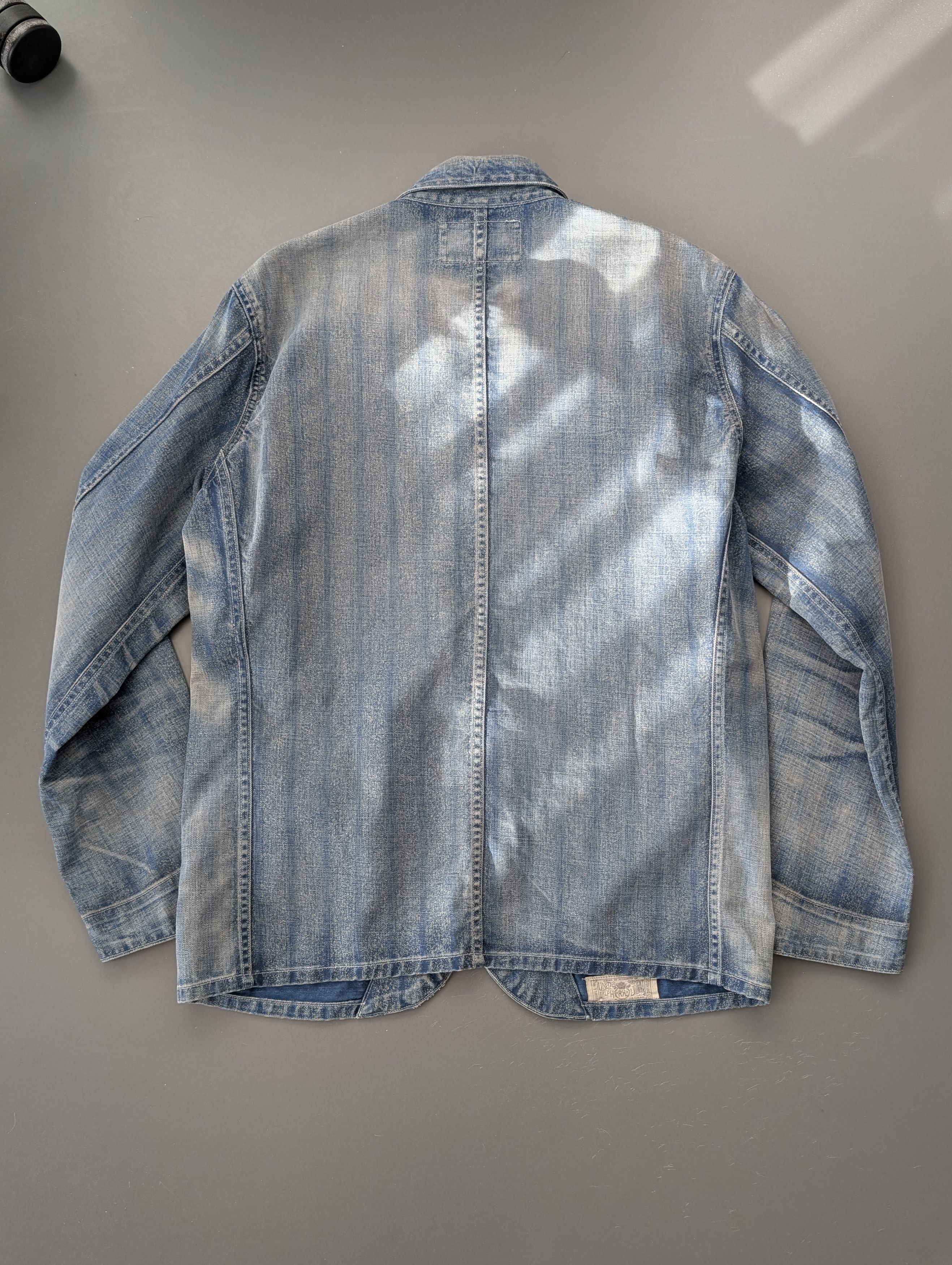 RRL Ralph Lauren Double RL Railman Indigo Striped Twill Engineer Jacket Size US M / EU 48-50 / 2 - 2 Thumbnail
