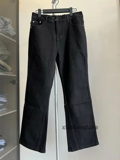 Jean Black Stacked Flare Denim Jeans Size US 32 / EU 48 - 3 Thumbnail