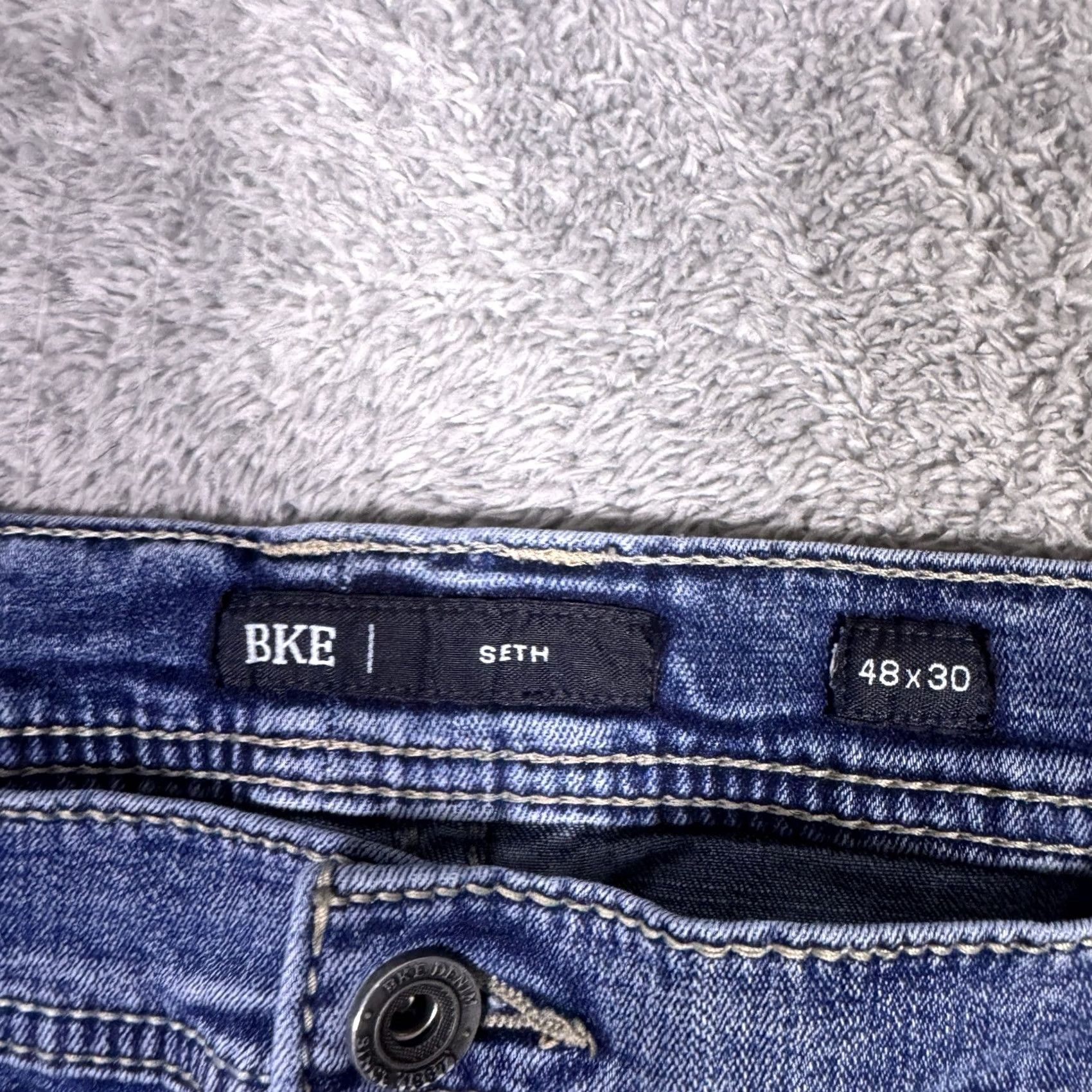 BKE BKE Jeans Mens 48x29 Seth Stretch Denim Bootcut Jeans Workwear Western Cowboy 5-Pocket Mens Regular Blue Denim Stretch Bootcut Size US 32 / EU 48 - 4 Thumbnail