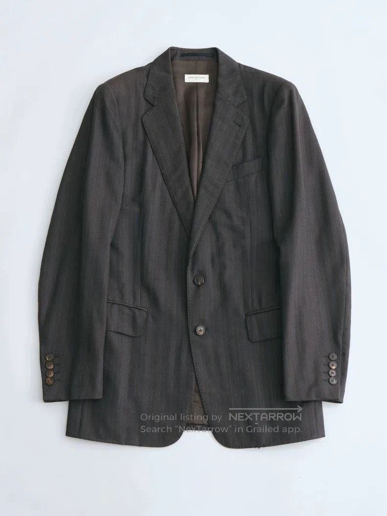 Dries Van Noten Dries Van Noten Brown Wool Stripe Blazer. Size US XS / EU 42 / 0 - 2 Thumbnail