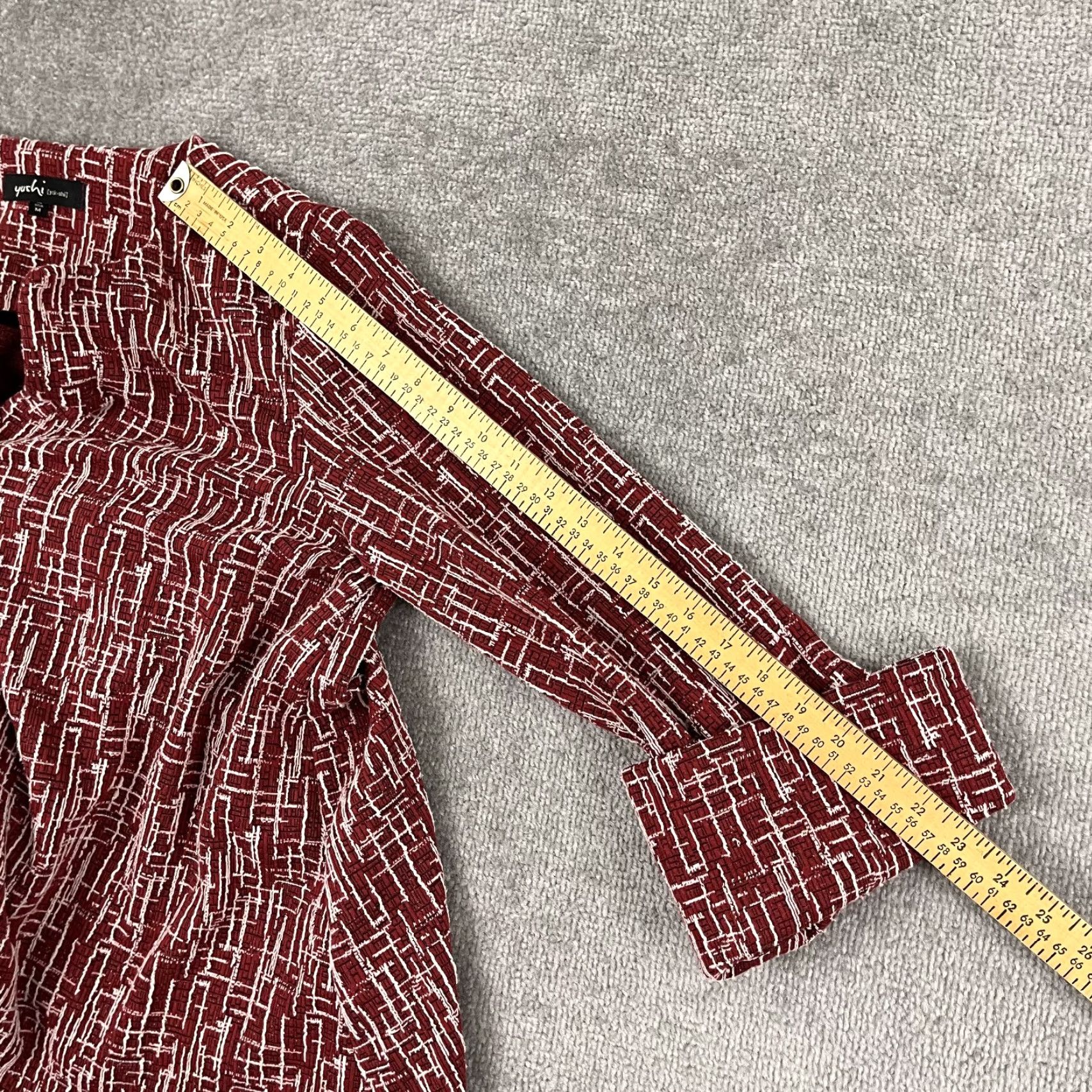 Vintage Yushi Jacket Womens Medium Red One-Button Lagenlook Artsy Eclectic Top Size M / US 6-8 / IT 42-44 - 6 Thumbnail