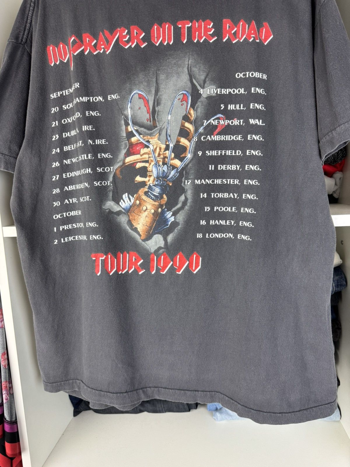 Band Tees Vintage Iron Maiden No Prayer On The Road Tour 1990 T-Shirt Size US L / EU 52-54 / 3 - 25 Thumbnail