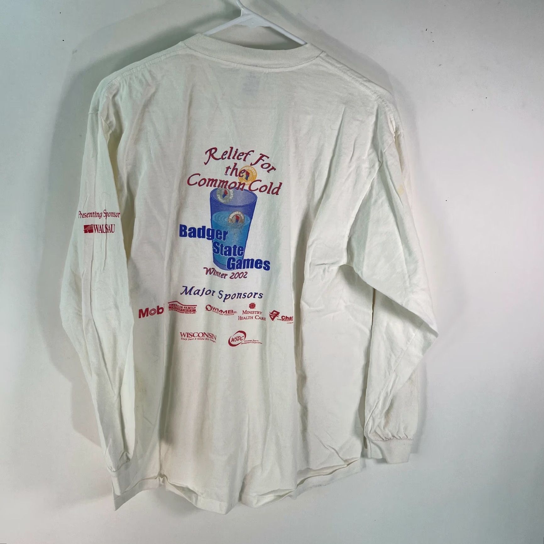 Delta Delta Mens Relief For The Common Cold Badger State Games Ivory T Shirt Size L Mens Size US L / EU 52-54 / 3 - 2 Thumbnail