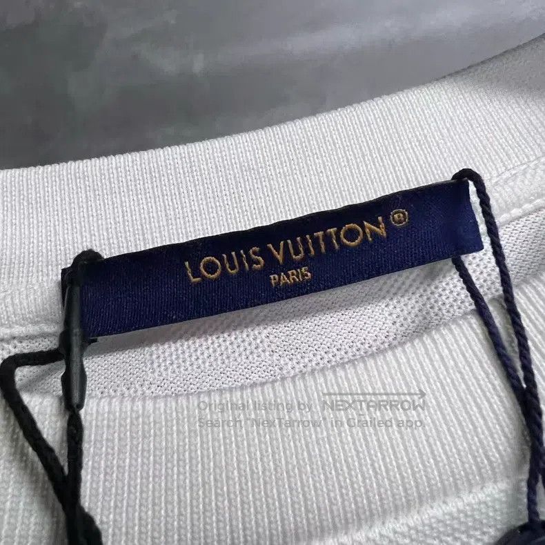 Louis Vuitton Louis Vuitton 24 White Letter Embroidered Crew Neck Pullov Size US L / EU 52-54 / 3 - 2 Thumbnail