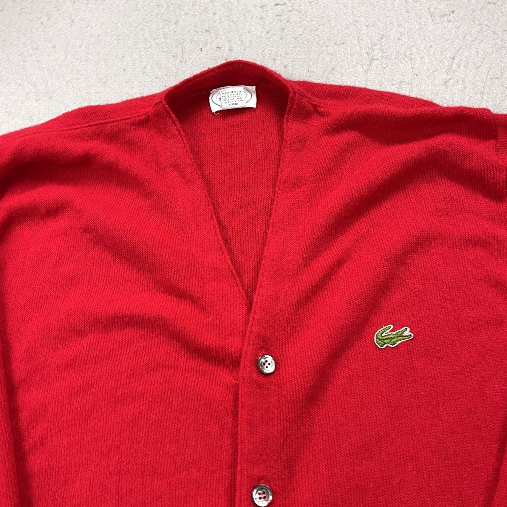 Izod VINTAGE Izod Lacoste Cardigan Sweater Mens L Red Acrylic Knit 80s 90s Golf Walking Size US L / EU 52-54 / 3 - 2 Thumbnail