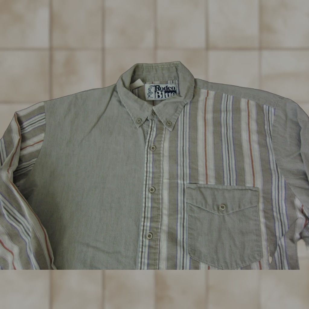 Roper VINTAGE Roper Shirt Mens XL Western Striped Brown Canvas Cotton Long Sleeve Button-Up 90s / 00s Casual Chic Size US XL / EU 56 / 4 - 1 Thumbnail