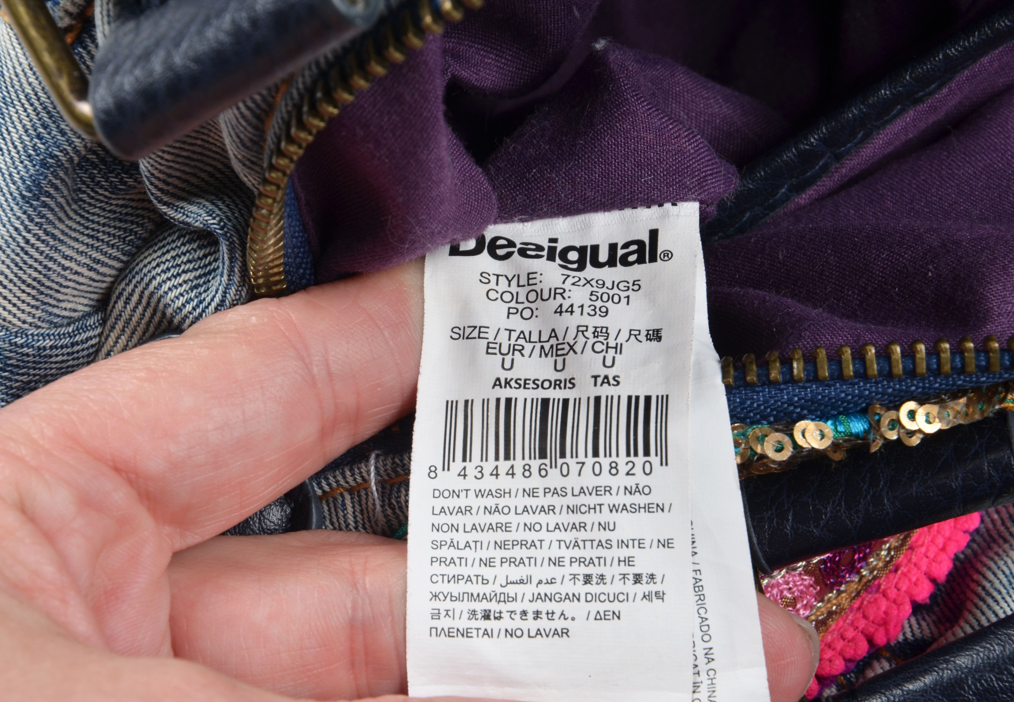 Desigual Desigual Y2K Boho Patchwork Denim Shoulder Crossbody Bag Size ONE SIZE - 9 Thumbnail
