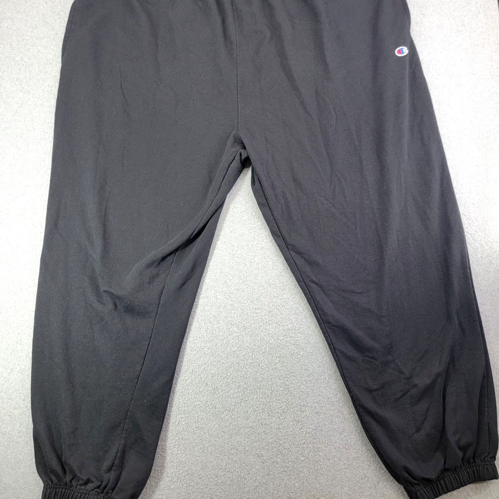 Champion Champion Sweatpants Mens 4XL Black French Terry Joggers Elastic Waist Pockets Size US 39 - 2 Thumbnail