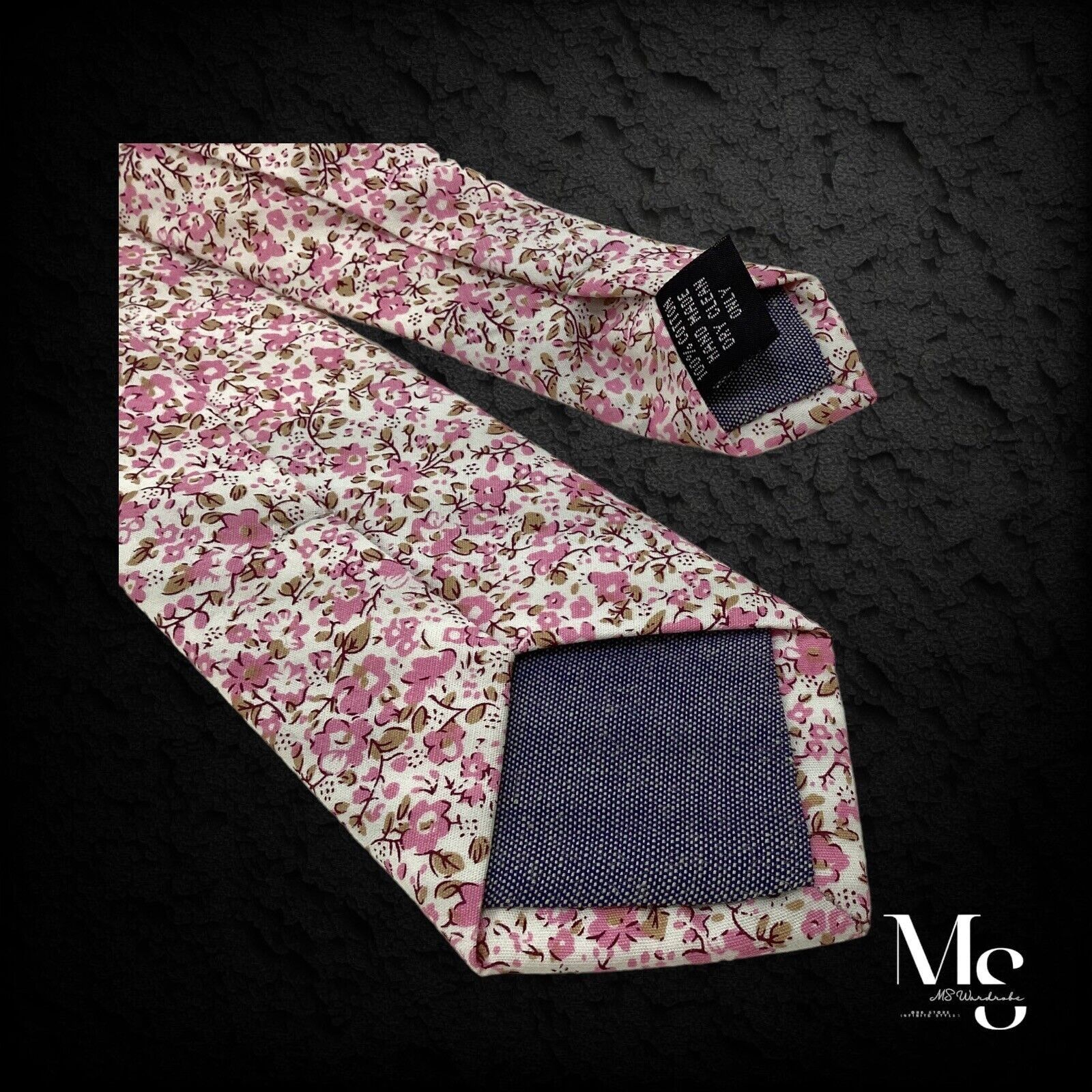 Other Beautiful Pink Floral Cotton Hand Made Tie IW: 2.5" NWOT Size ONE SIZE - 3 Thumbnail