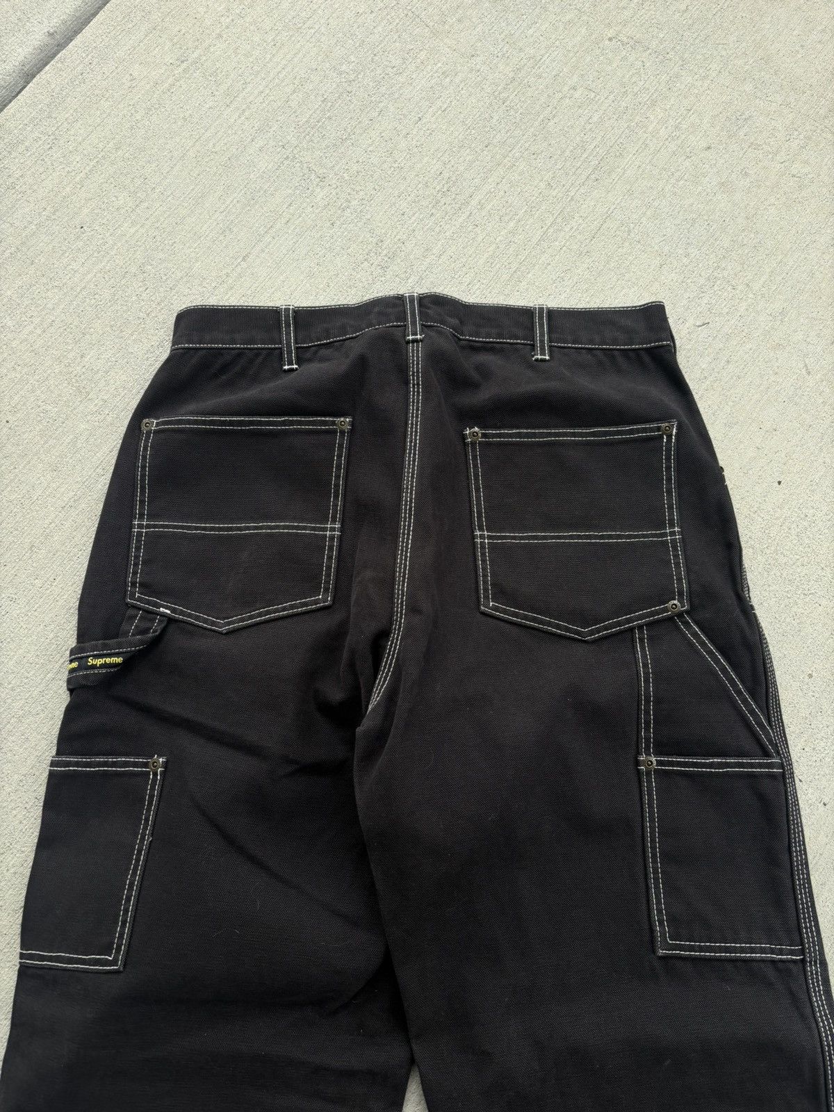 Supreme Supreme black white baggy double knee Size US 30 / EU 46 - 2 Thumbnail