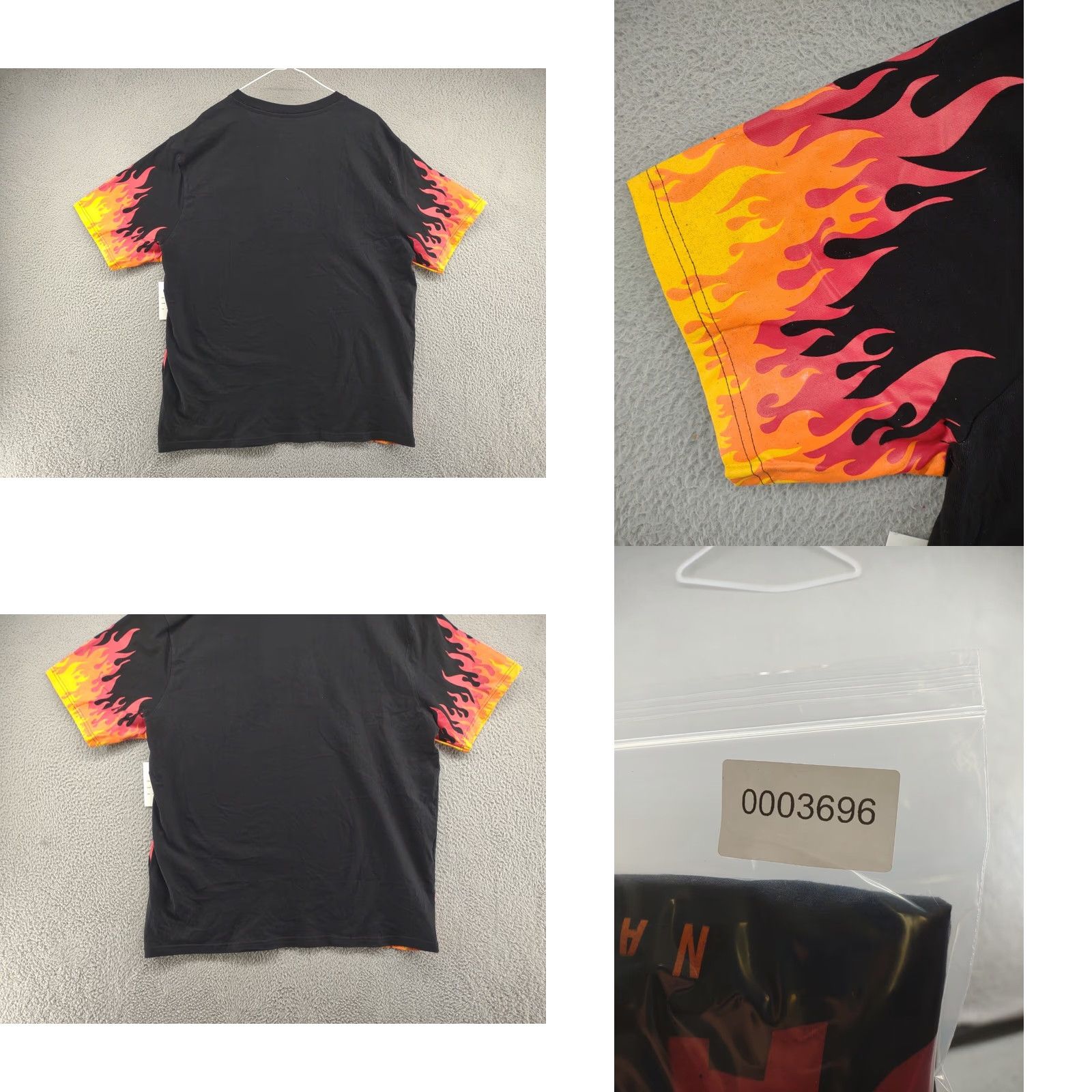 Vintage Parish Nation Men’s Red Flames Health Wealth and Wisdom Shirt 3XL Black Cotton Crew Neck Short Sleeve Pullover Vinyl Trim Flames Shirt Mens Size US XXL / EU 58 / 5 - 8 Thumbnail