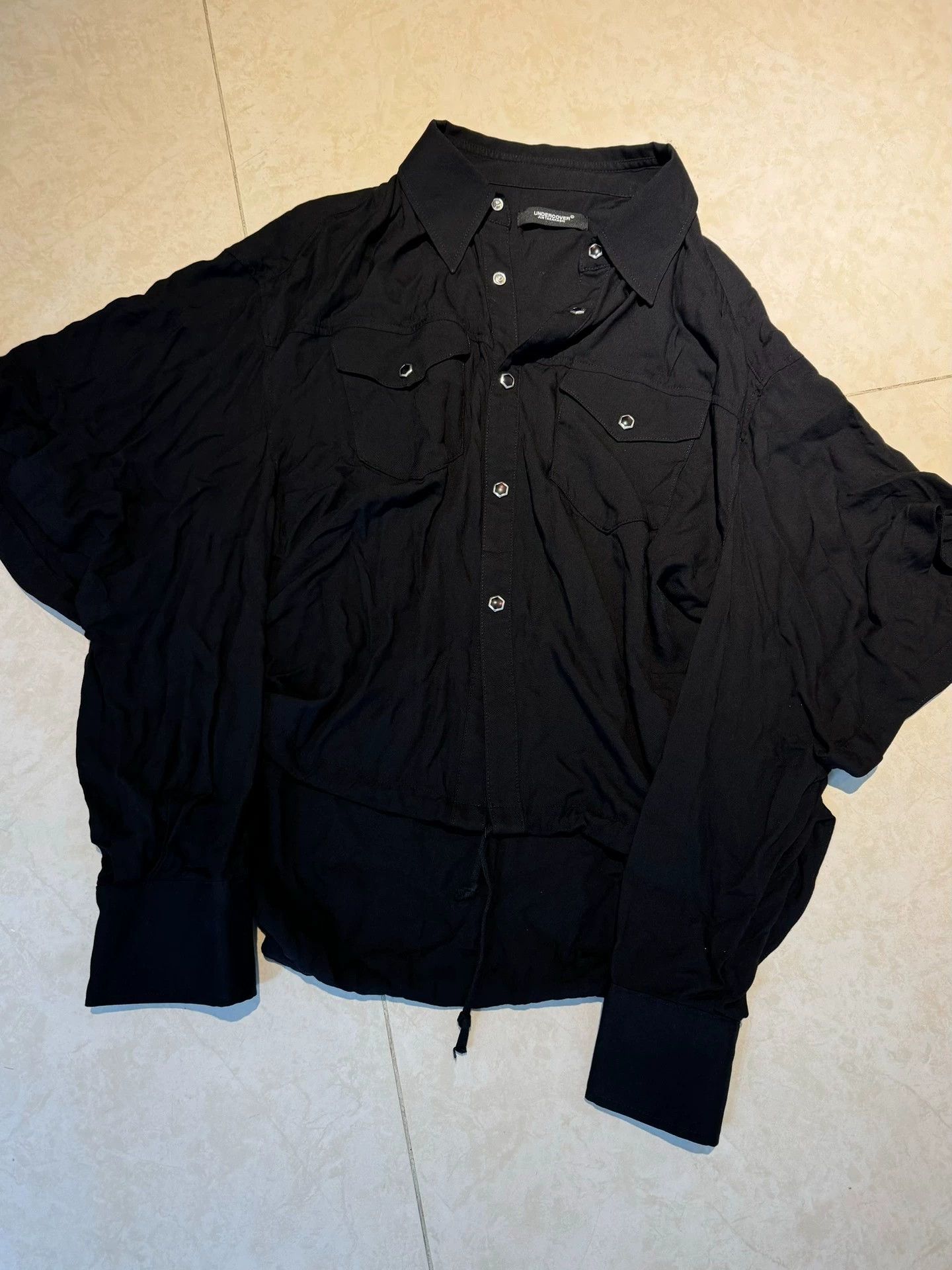 Undercover Undercover Unisex Deconstructed Two-Way LS/SS Shirt Black Size XS / US 0-2 / IT 36-38 - 1 Thumbnail