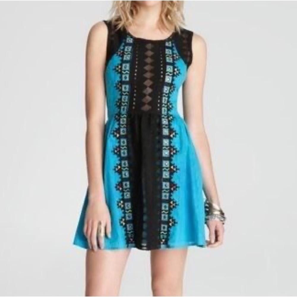 Free People Free People Water Lily Embroidered Turquoise Blue Dress 4 Size S / US 4 / IT 40 - 2 Thumbnail