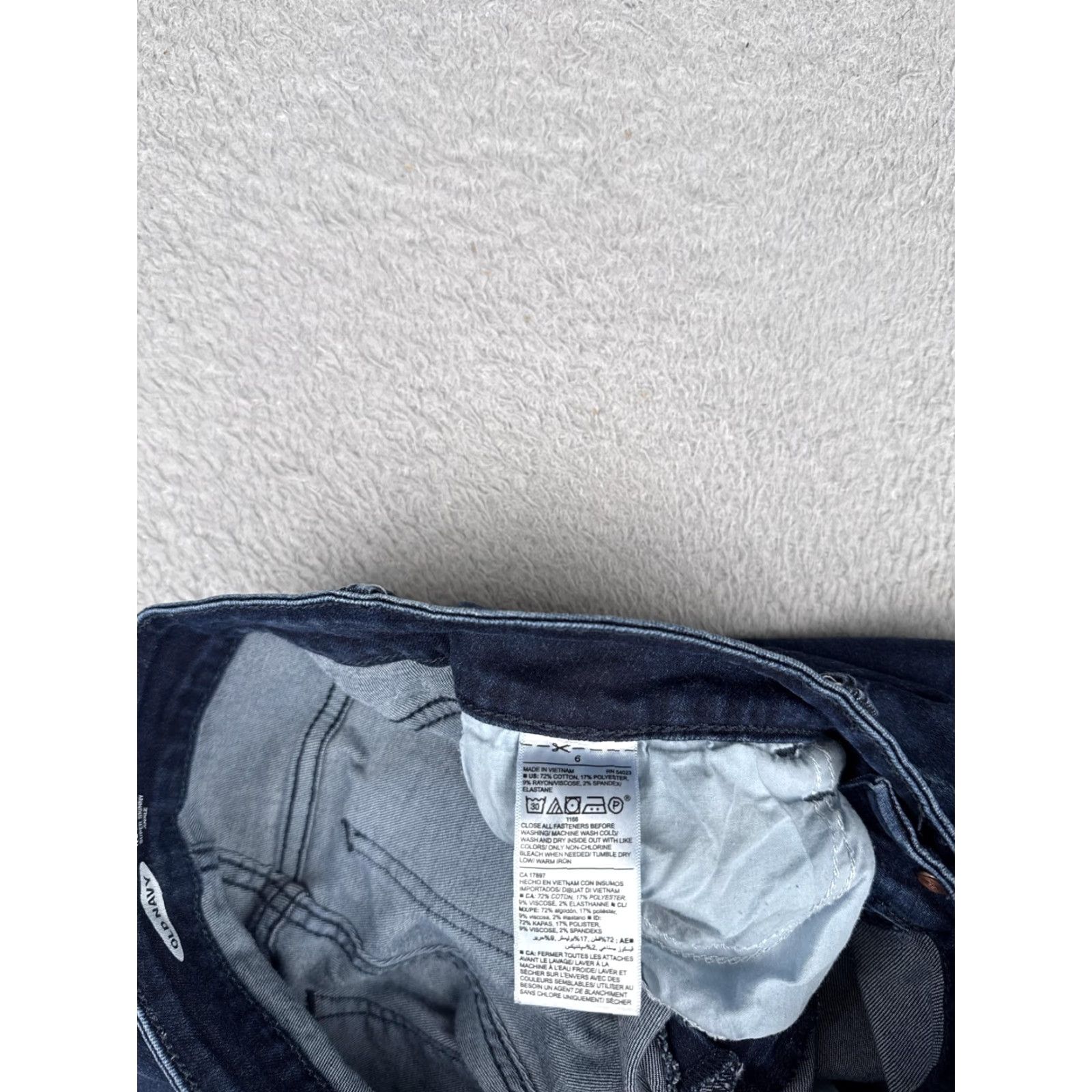 Old Navy Old Navy Jeans Womens 6 Rockstar Super Skinny Ankle Dark Wash Raw Hem Stretch Size 28" / US 6 / IT 42 - 7 Thumbnail