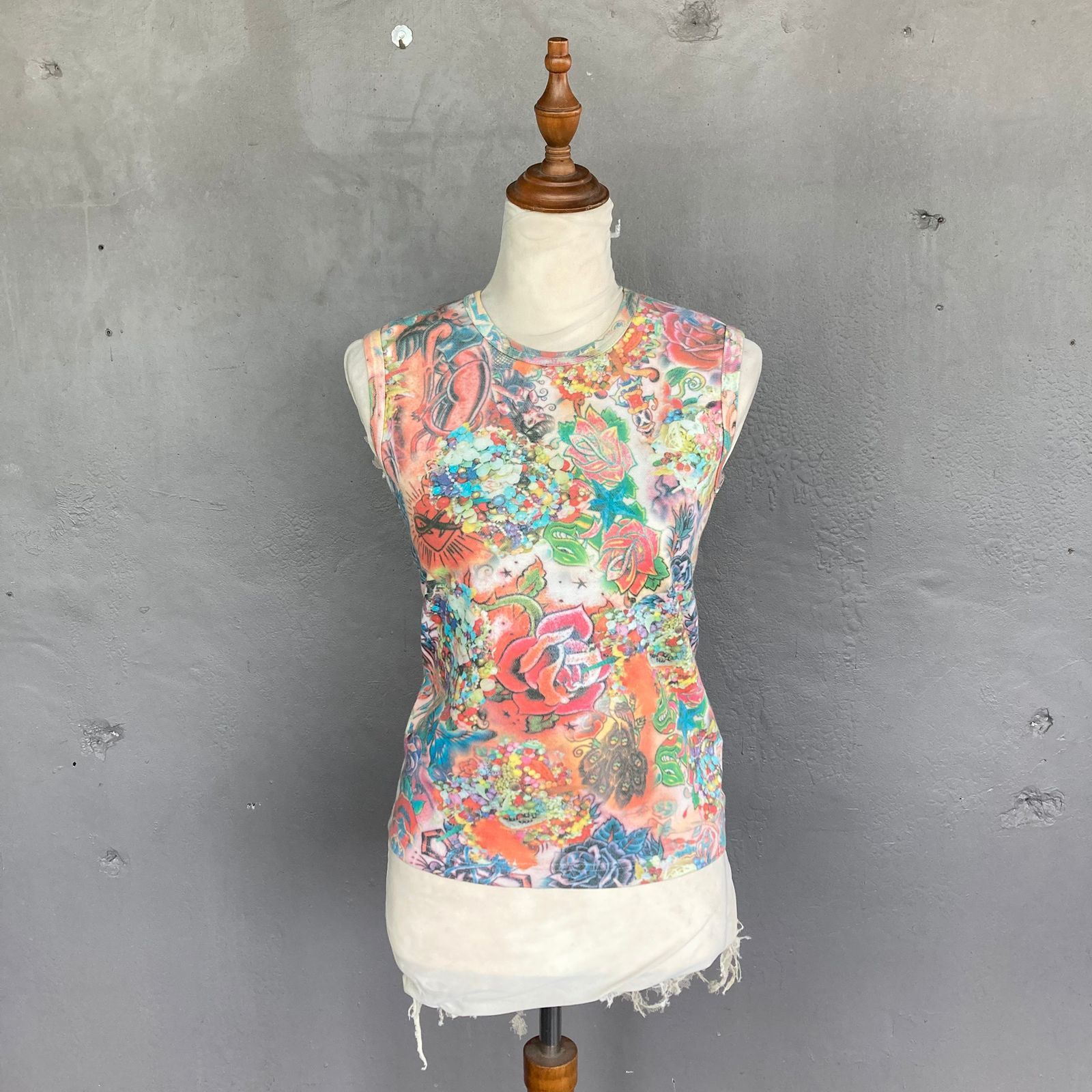 2003 Tattoo All Over Print Top
