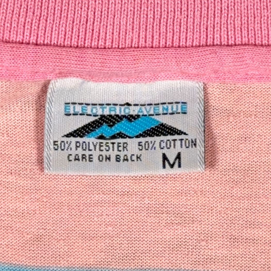 Vintage VINTAGE Electric Avenue Polo Shirt Mens SMALL Pink Striped USA 80s Polo Shirt Size US S / EU 44-46 / 1 - 5 Thumbnail